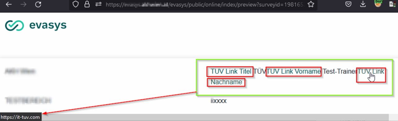 Injecting HTML links via the user profile